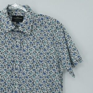 Rodd & Gunn Shirt Mens L‎ Blue Hawaiian Palm Sports Fit Casual Resort Vacation